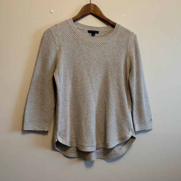 Tommy Hilfiger Sweaters - Tommy Hilfiger Glitter Metallic Comfy Knit Knitted Scoop Neck Sweater Top Grey